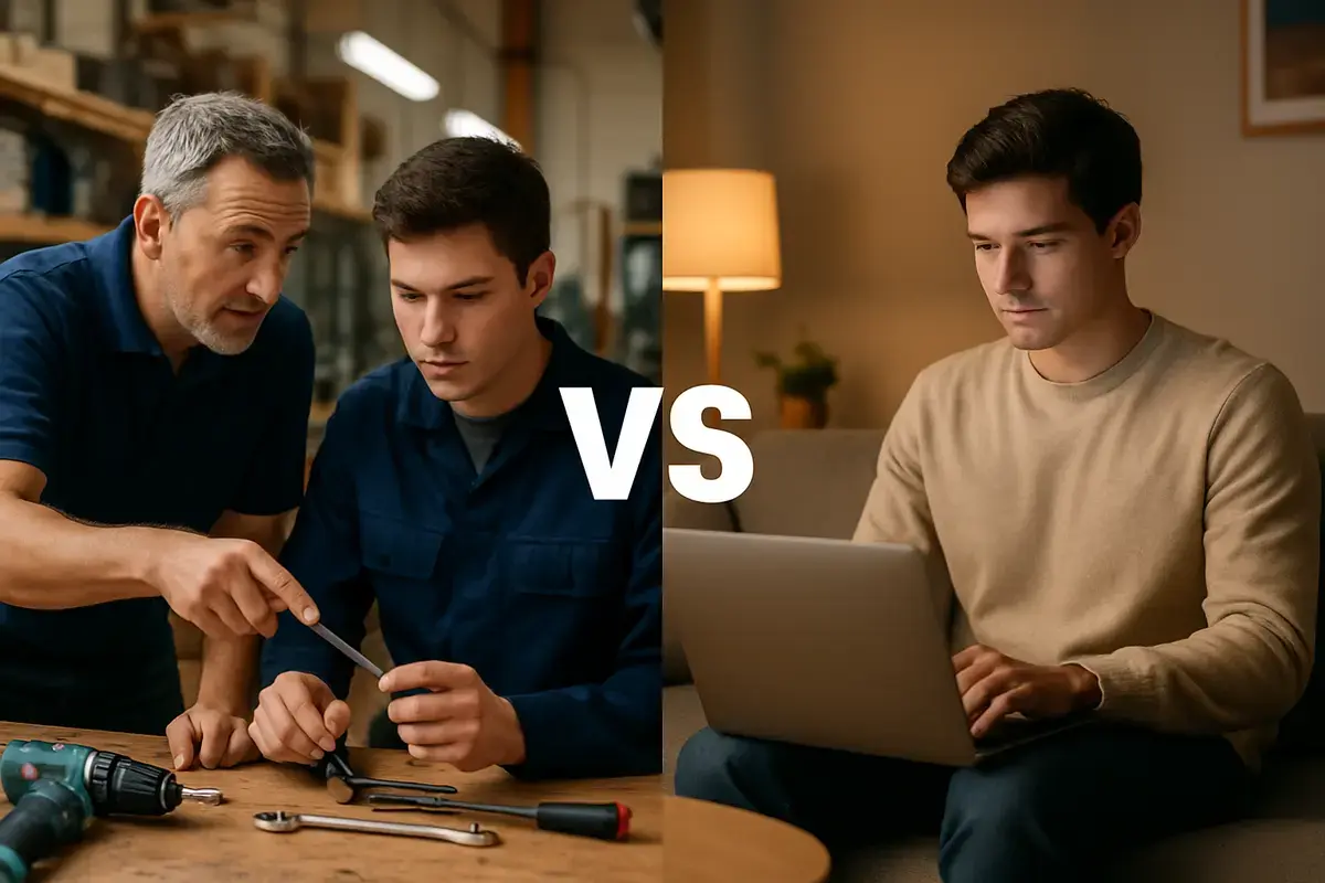 Apprenticeship vs Online Training comparison