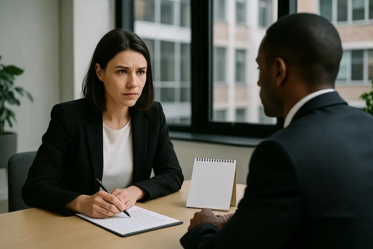 HR manager asking top prescreening interview questions to identify the right job candidate