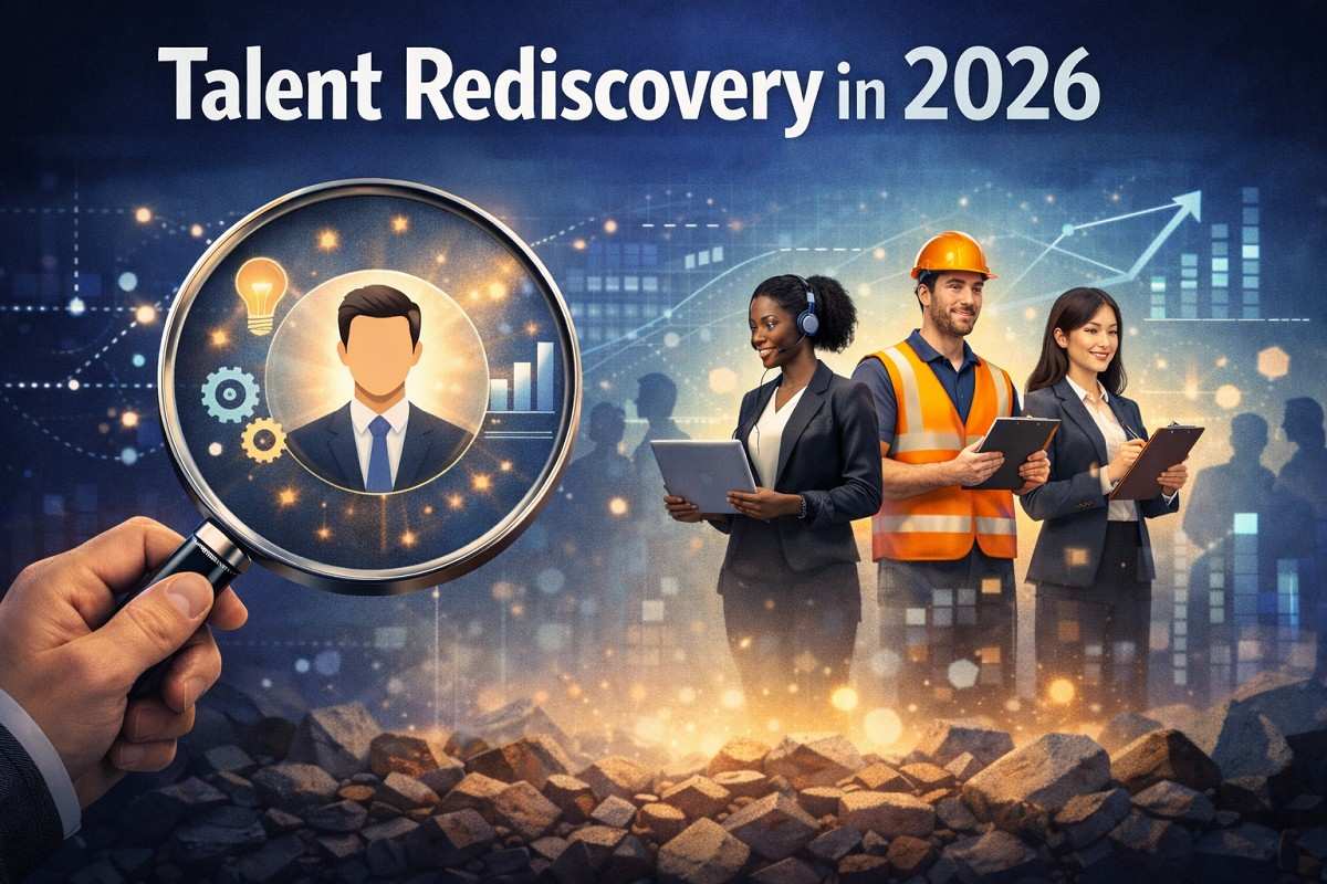 A professional identifying hidden talent within an existing modern workforce, representing talent rediscovery in 2026